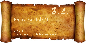 Borovics Lél névjegykártya